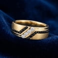 thumbnail image 4 of Pompeii 1 Ct TW Mens Black & White Diamond Wedding Band 10k Yellow Gold Ring (H/I,I1-I2), 4 of 5