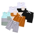 thumbnail image 3 of MXIEZI Kids Boys Gentleman Short Sleeved Outfit for Toddler Baby Summer Cartoon Print Buttons Tops+Casual Shorts 2PCS Set, 3 of 8