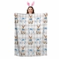 thumbnail image 2 of Throw Blanket Fleece Throw Blanket 40x50in, Easter Rabbit Gray Buffalo Check Soft Lightweight Bed Blankets Spring Blue Bow Bunny Fuzzy Couch Blankets for All Season, 2 of 9