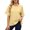 Yellow, variant on Baberdicy Women's Mid Sleeve Sweatshirt Loose Fit Round Neck Casual Pullover Lightweight Fall Top Black, L