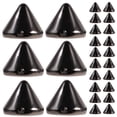 thumbnail image 1 of 100 cuentas acrílicas con forma de cono de bala, remaches punk, espaciadores para pulseras, accesorios de joyería (negros), 1 of 7
