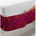 thumbnail image 2 of Safari Bed Skirt, Zebra Design Wild Colors Repetitive Pattern Hand Drawn Like Stripe Like Marks, Elastic Bedskirt Dust Ruffle Wrap Around for Bedding Decor, 4 Sizes, Pink Plum Orange, by Ambesonne, 2 of 2