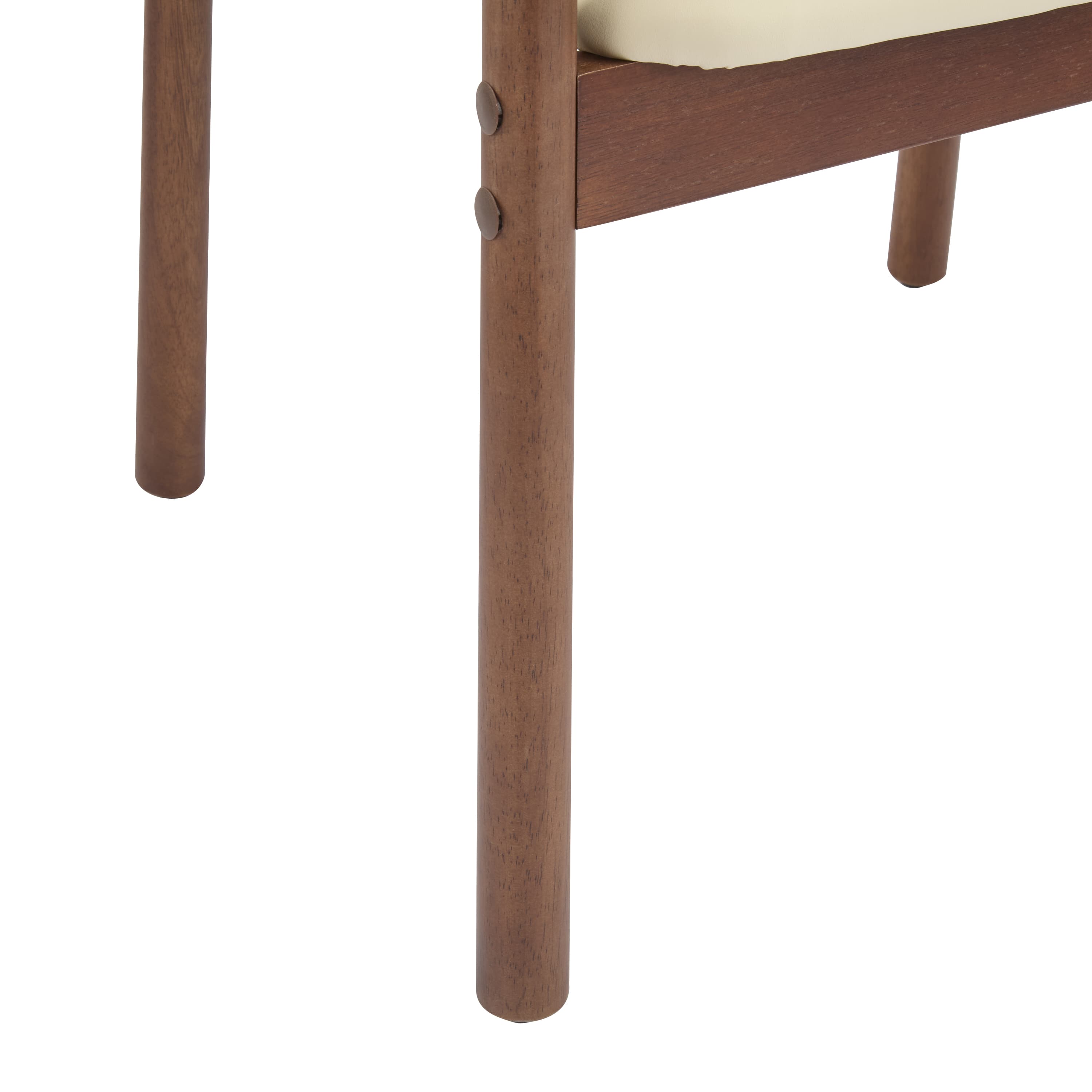MAYEERTY 2-Pack Rubber Wood Dining Chairs - Sturdy, Comfortable PU Foam Seat for Home/Kitchen