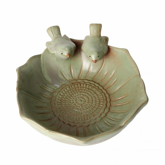 ACDANC Bird Bath for Outside on Ground Ceramic Birds Bath Bowl Handmade Ground Bird Feeders and Birdbath for Outdoors Garden Tabletop Balcony