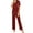 Wine, variant on HUJlwoi Women Button down Pajama Sets Classic Short Sleeve Shirts and Pants 2 Piece Lounge Sets Soft Cozy Pjs Sets Basic Ladies Sleepwear Outfits