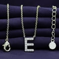 thumbnail image 3 of 18K Yellow Gold Plated Initial Necklace | Moissanite Diamond Alphabet Necklace | Dainty Necklaces for Her | Letter "E" Pendant Necklace |18" + 2" Adjustable Chain, 3 of 6