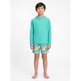 thumbnail image 2 of Ocean Gear Boys Long Sleeve Hooded Rash Guard Swim Top, Sizes 4-18, 2 of 4