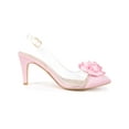 thumbnail image 3 of BLISSFUL STEP Women's Pointed Toe Flower Stiletto Heels Sandals Bling Pink 8, 3 of 8