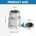 thumbnail image 2 of Uxcell Reducing Coupling 3/8" x 1/4" NPT Female Threaded 304 Stainless Steel Reducer Pipe Fitting Adopts for Water Oil Gas Tube, 2 of 6