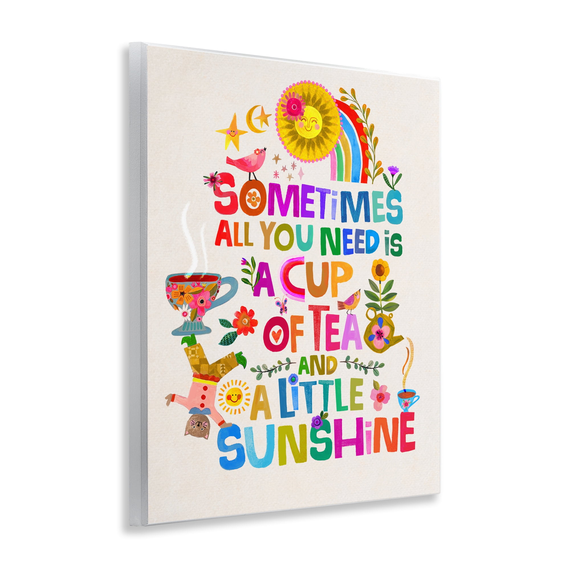 Stupell Industries Cup Of Tea & Sunshine Wall Plaque Art, design by Katherine Herrell Studio