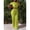 Grass Green, variant on AURA Womens Plus Size Two Piece Outfit Wrinkled Strap Top and Pants Set Casual Summer Bigsize Matching Set