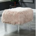 thumbnail image 2 of Raven I Contemporary Faux Fur Acrylic Ottoman, Pink, 2 of 4