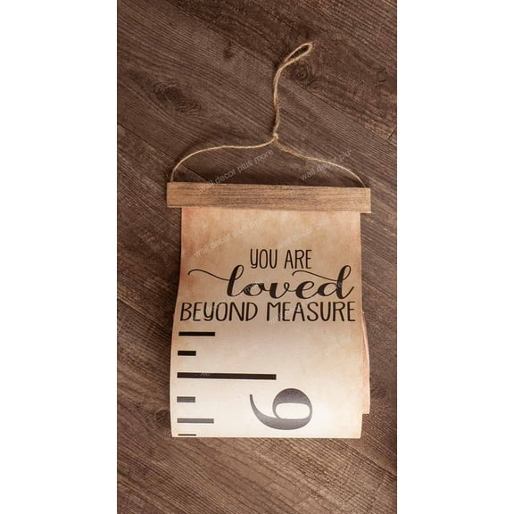 Canvas Growth Chart Loved Beyond Measure Height Ruler Nursery Wall Art