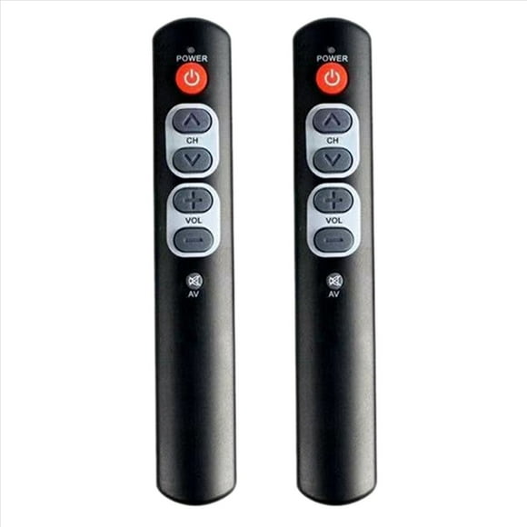 2X Control Remoto de Aprendizaje Inteligente Control Remoto de TV 6 Botones Grandes para TV, Decodificador, DVD, VCR