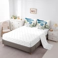 thumbnail image 5 of Homewish Mid Century Geometric 7 Pieces Bedding Comforter Set for Teens Boys Girls,Minimalist Stripes Full Bedding Set Lightweight,Vintage Aesthetic Fitted Sheet Flat Sheet,Lightweight Room Decor, 5 of 8