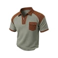 thumbnail image 4 of XAOFW Performance Zipper Pocket Polo Shirts For Man Athletic Knit Casual Sport Short Sleeve Patchwork Shirt Breathable Top XXL, 4 of 4