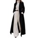 thumbnail image 2 of Abrigo Informal de Lana Abrigado con Cuello en V y Larga para Mujer, de Color Liso Negro XXL, 2 of 7