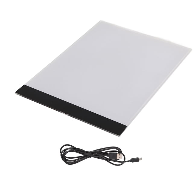 Caja de luz LED para trazar, transmisión de luz eficiente, luz blanca suave, carga USB, almohadilla de trazado ultradelgada A4 para estarcir