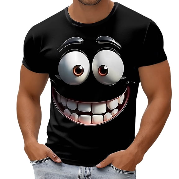 Mens Golf Shirts Funny Graphic Short Sleeve Expressive Print Mens Graphic T-Shirts,Black,4XL