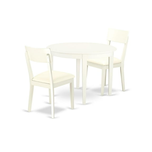 East West Furniture Dining Room Set Linen White, BOAD3-LWH-LC