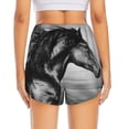 thumbnail image 3 of Picia Running Horse Pattern Women's 2 in 1 Athletic Running Shorts High Waisted Workout Casual Gym Sweat Shorts with Comfy Liner Zipper Pockets-X-Large, 3 of 9