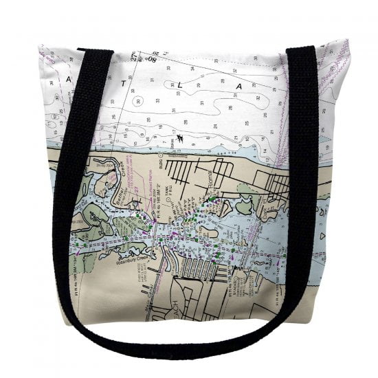 Betsy Drake TY11472VM 16 x 16 in. Vero Beach Florida Nautical Map Tote Bag - Medium