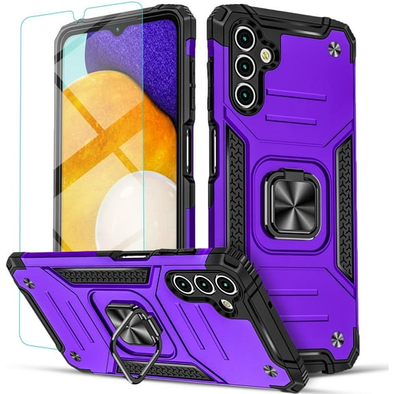 Samsung Galaxy A13 5G Case, Circlemalls Ring Stand Shockproof Cover Screen Protector-Purple