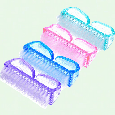 4 Piece Handheld Ingne Brush Cleaning Scrubbing Hand Scrub (Large, Multicolor)