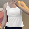 thumbnail image 2 of Lenpel Women's Plus Size Camisole Tops Adjustable Spaghetti Strap Scoop Neck Tank Tops with Built in Bra Sleeveless Going out Shirts, 2 of 4