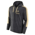 thumbnail image 2 of Men's-Fanatics  Heather Charcoal New Orleans Saints Gains Full-Zip Hoodie, 2 of 3