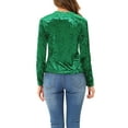 thumbnail image 3 of Allegra K Women's Velvet Tops Round Neck Long Sleeve Casual T-Shirt, 3 of 5