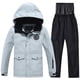 thumbnail image 2 of Conjunto de dos piezas de poliéster para niñas, con capucha y manga larga, para invierno, grueso, impermeable, resistente al viento y cálido, con capucha y pantalones de manga larga., 2 of 8