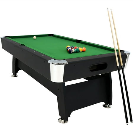 Sunnydaze 7-Foot Pool Table Billiard Game Set For Indoor Game Room, Includes Ball Return, Triangle, Balls, Cues, Chalk and Brush