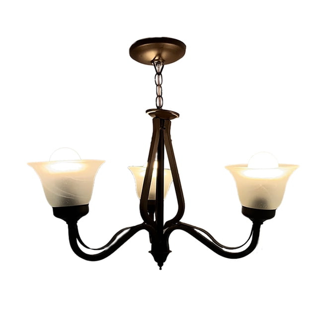 Candil De Techo, Luz Ideal, Acabado Chocolate, Herrería 3 Brazos