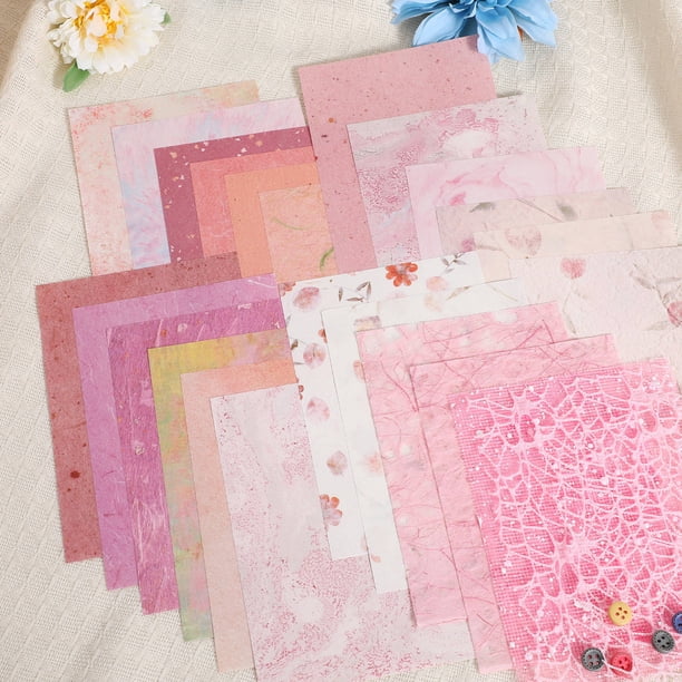WEUVEB 6Jgo Papel Texturizado Retro Para Manualidades Con Fondo Scrapbook Multicolor Para