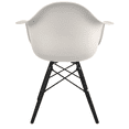 thumbnail image 4 of 2xhome Set of 2 Light Gray Mid Century Modern Designer Contemporary Vintage Chairs Dining No Wheels Living Kitchen Guest With Arms Armchairs Solid Back Accent Plastic Black Wood Wooden Legs DAW, 4 of 6