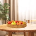 thumbnail image 6 of Handmade Wicker Serving Tray with Handles - Large Round Rattan Basket Organizer for Breakfast, Fruits, Coffee Table Decor - Storage Platter for Bread, Drinks, Centerpiece, 6 of 7
