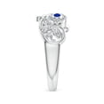 thumbnail image 3 of ANGARA Natural Vintage Style Blue Sapphire and Diamond Flower Scroll Ring in 14K White Gold for Women (Size-2mm) | September Birthstone, Anniversary, Jewelry Gift for Women | Natural Sapphire Ring, 3 of 10