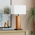 thumbnail image 5 of 2-Pack Modern Touch Control Table Lamps - Dimmable Bedside Lamps with LED Nightlight, Rustic Wood Grain Base & Linen Shade for Bedroom Living Room, 5 of 6