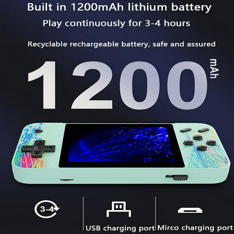 Handheld Game Console with 800 Classical FC Games 3.5 inch Color Screen  1200mAh Rechargeable Battery Support for Connecting TV and Two Players