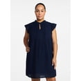 thumbnail image 6 of Time and Tru Women's Cotton Eyelet Mini Dress with Flutter Sleeves, Sizes XS-XXXL, 6 of 6