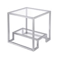thumbnail image 1 of Henn&Hart 22" Satin Nickel Metal/Glass Side Table, 1 of 8