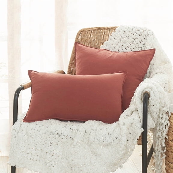 XmhyTop Decorative Pillow, 30*50 CM Light brown Decor Pillow, 1 Pcs Throw Pillows with Washed Cotton Cover & PP Cotton Filling, Soft Cushion for Sofa, Bed, Living Room