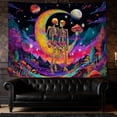 thumbnail image 2 of Blacklight Skull Tapestry Galaxy Space Tapestries Psychedelic Moon Wall Tapestries Skeleton Lovers Wall Hanging for Bedroom Decor,79Wx60H, 2 of 4