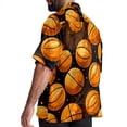 thumbnail image 3 of Basketball Men's Short Sleeve Poplin Beach Shirts, Casual Printed Button Down Summer Hawaiian Shirt - Unisex, 3 of 6