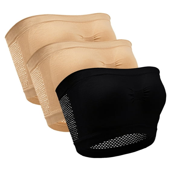 Jalioing Wireless Bra Womens Full-Coverage Tube Top Seamless Strapless Push up Non-Slip Bras