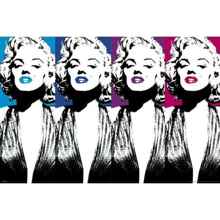 Marilyn Monroe Color Lips Pop Art Hollywood Glamour Celebrity Actress Poster - 27x39