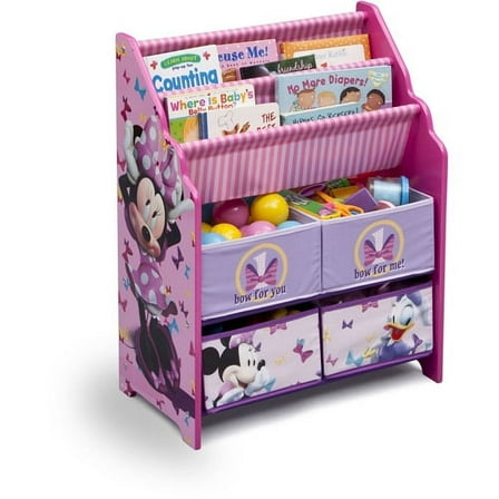 Disney Minnie Mouse Book & Toy Organizer by Delta Children, Greenguard Gold, Cube Bookcase