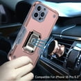 thumbnail image 3 of For iPhone 16 Pro 6.3 inch OPTIMUM Magnetic Ring Stand Hybrid Case Cover - Rose Gold, 3 of 3