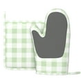 thumbnail image 3 of Kll Pistachio Green Checkboard Oven Gloves And Pot Holders Grill Gloves - Oven Gloves And Pot Holders, Non-Slip Cooking Gloves With Recycled Pads, 3 of 9